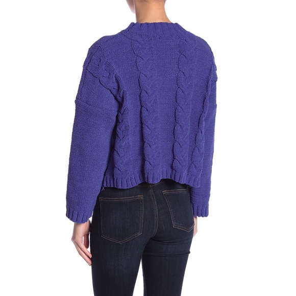 NEW Cotton Emporium Chenille Cable Mock Sweater - Picture 2 of 7